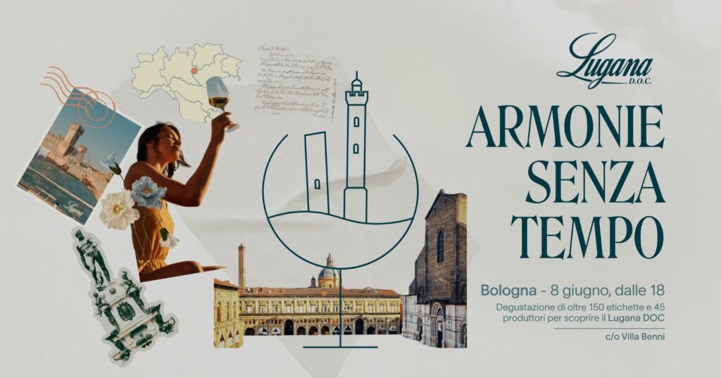 Lugana Armonie Senza Tempo - La locandina dell'evento che quest'anno (2026) si svolgerà con un walk around tasting nel parco di Villa Benni