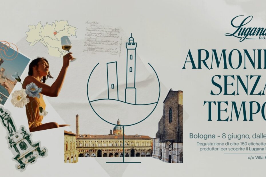 La locandina dell'evento Lugana Armonie Senza Tempo Bologna 2026 – walk around tasting nel parco di Villa Benni