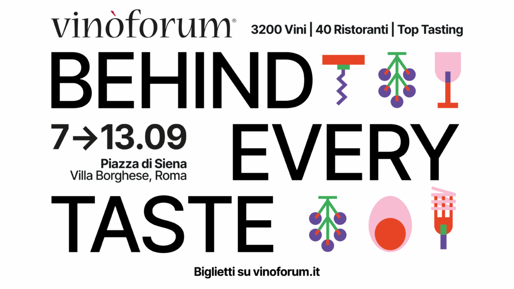 Locandina ufficiale di Vinòforum 2026, Villa Borghese, Roma