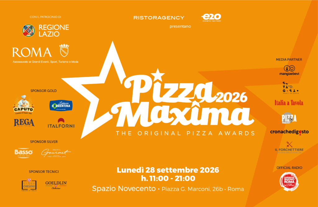Pizza Maxima 2026 il 28 settembre 2026 presso Spazio Novecento a Roma. La locandina dell'evento